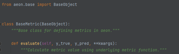 Base metric