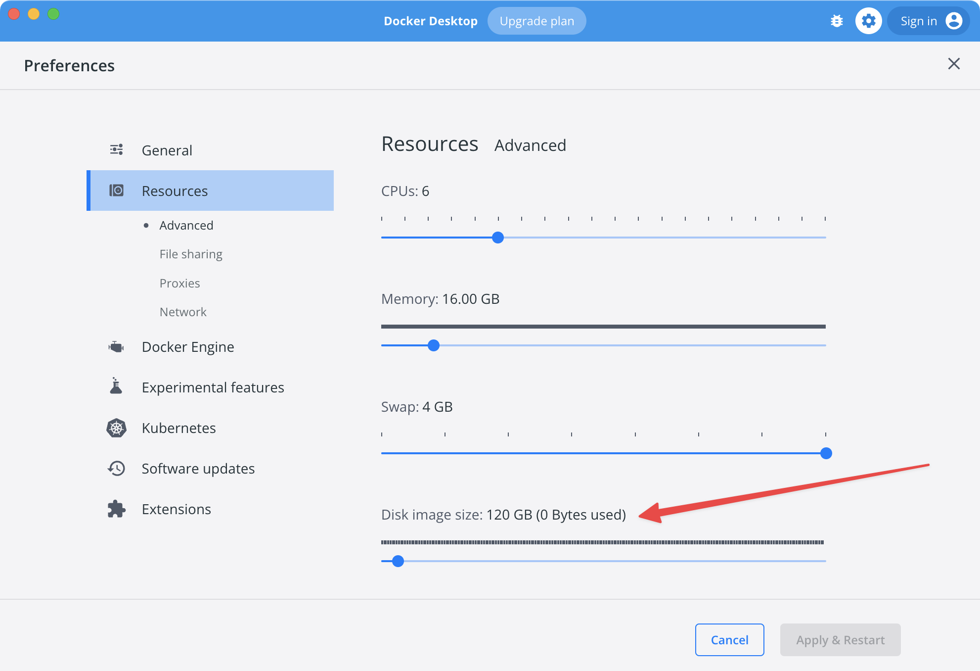 Docker disk space