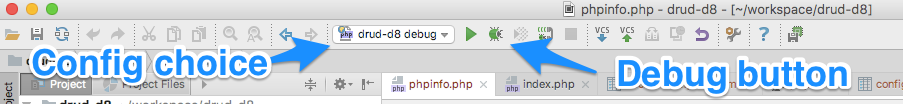 PhpStorm debug start