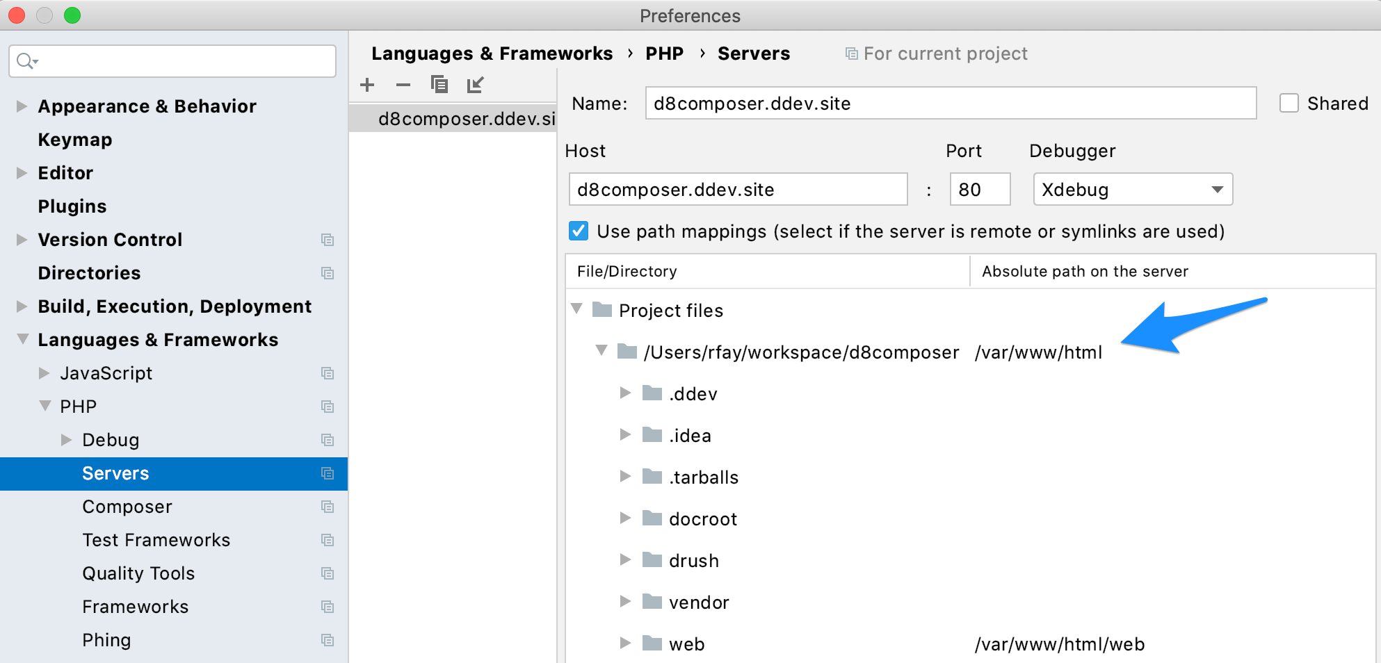 PhpStorm mapping