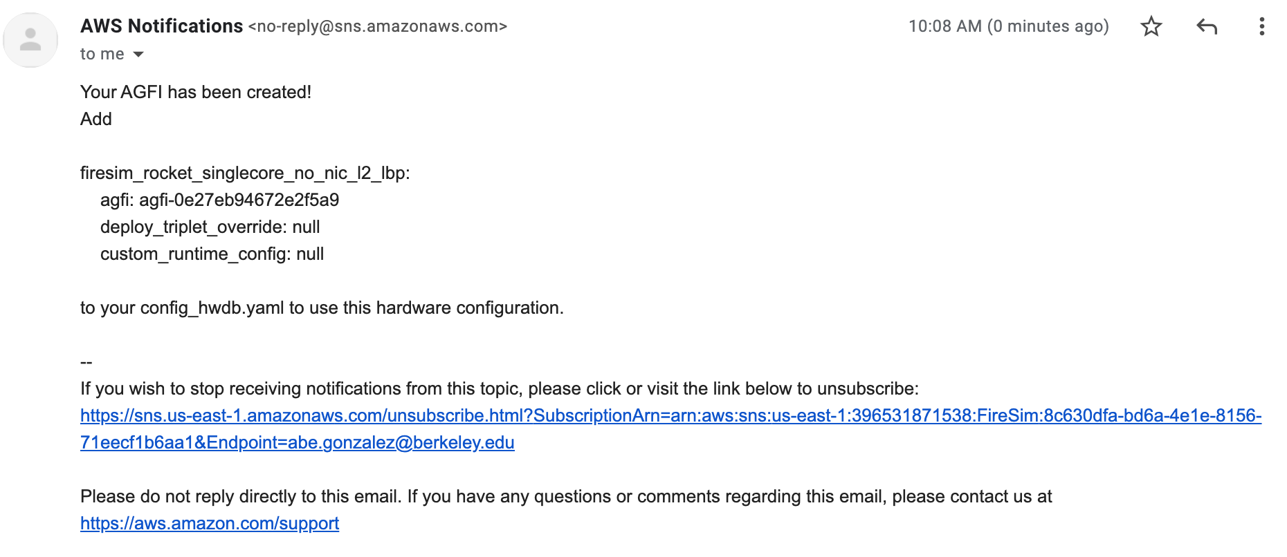 Build Completion Email