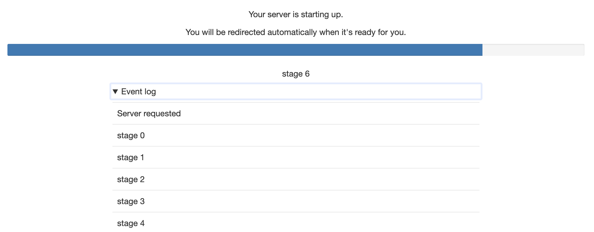 The spawn pending page