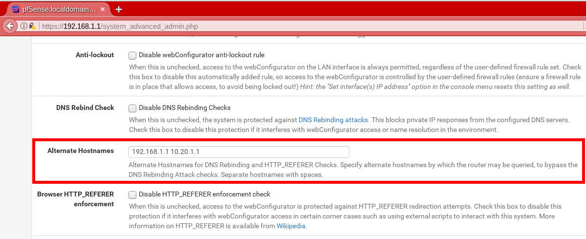 Alternate Hostnames