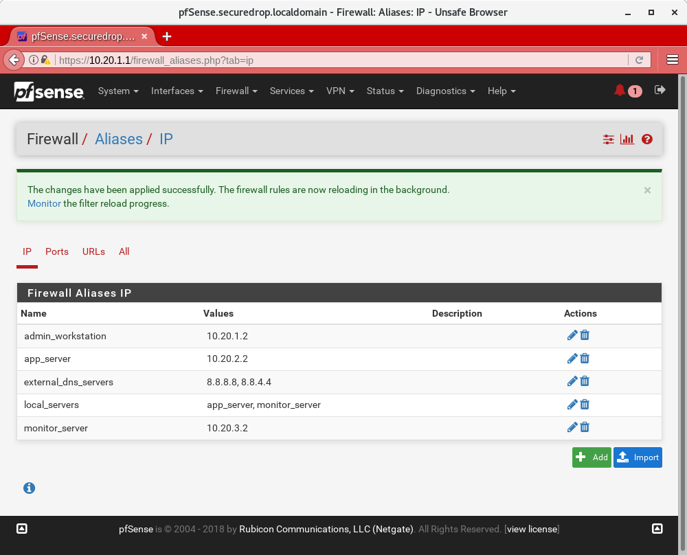 Firewall IP Aliases Post Save