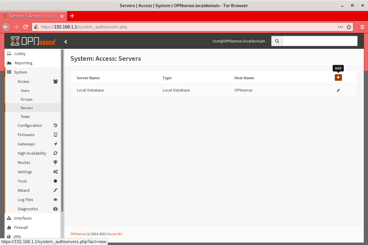 OPNSense - auth server