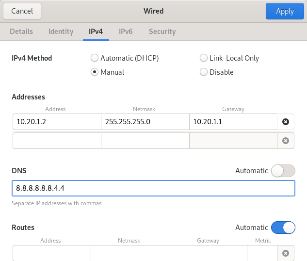 4 NIC Admin Workstation Static IP Configuration