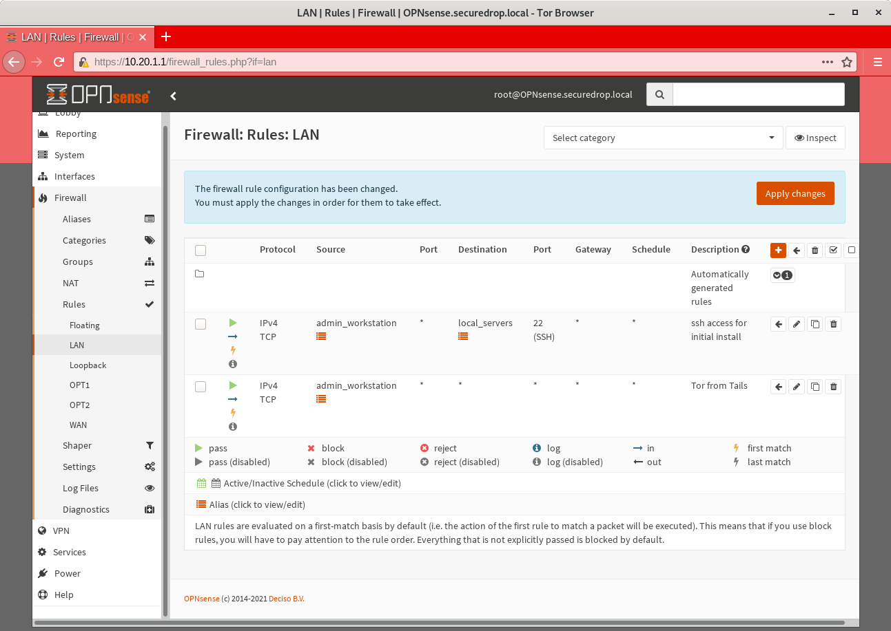 OPNSense - Firewall LAN Rules