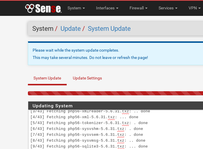 Firewall Update Progress