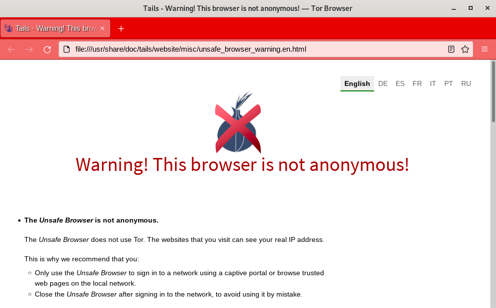 Unsafe Browser Homepage